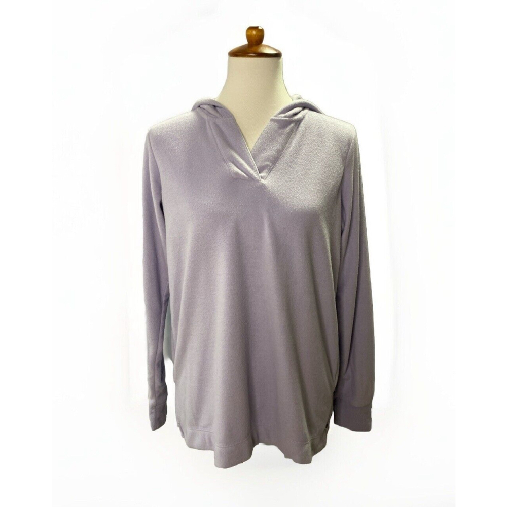 Gaiam Lavender Hooded Pullover Womens Size Medium Lightweight Fleece